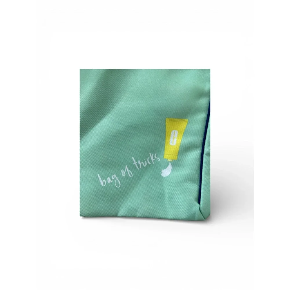 Clinique X Kate Spade New York Tote Bag Mint Green Bag of Tricks Cosmetic Print‎ - Picture 2 of 6
